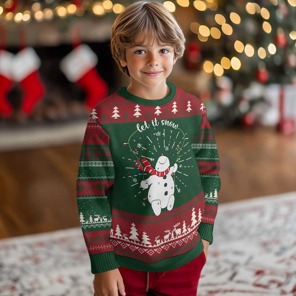 Let It Snow Cute Snowman Xmas Ugly Christmas Sweater TS09 Christmas Print Your Wear