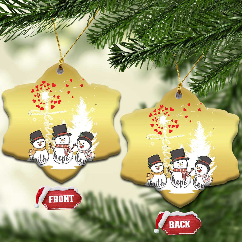 Jesus Christian Christmas Ornament Faith Hope Love Snowman Dandelion Xmas TS09 Snow Flake Gold Print Your Wear