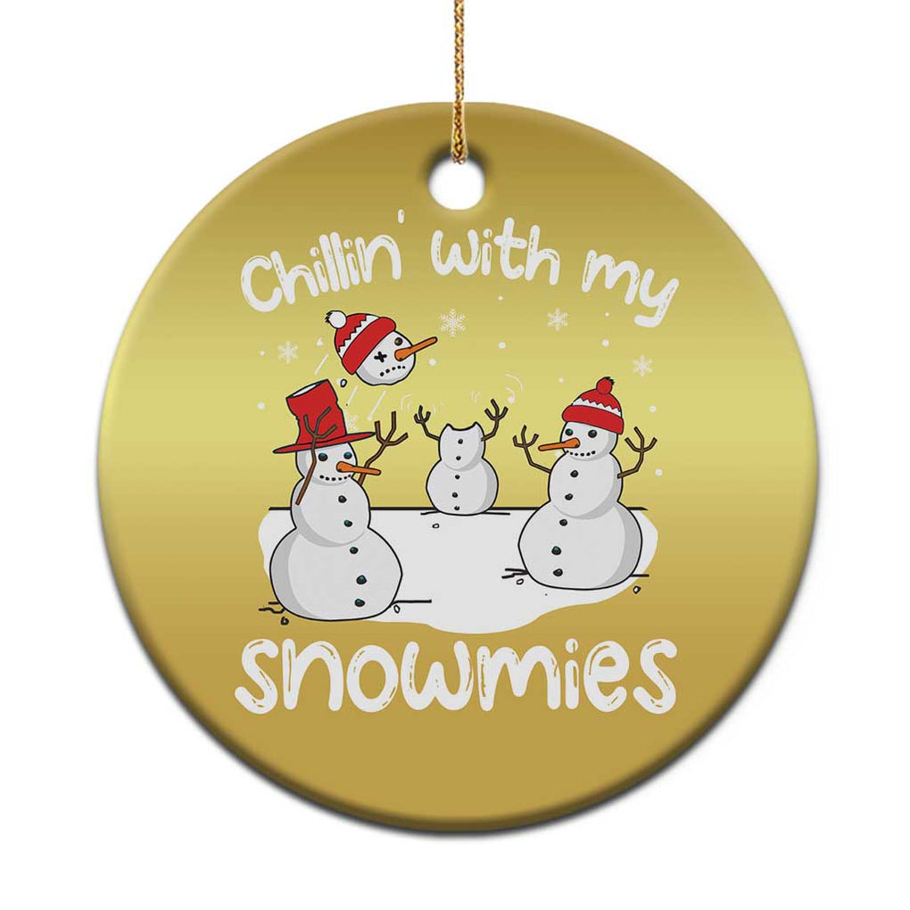 Funny Xmas Christmas Ornament Chillin With My Snowmies Funny Snowman Friendship TS09 Print Your Wear