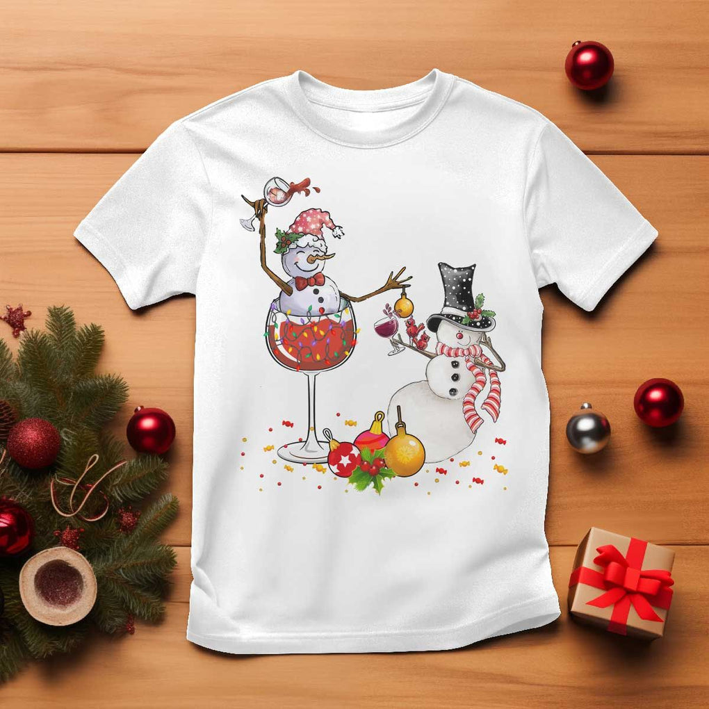 Christmas T Shirt Snowman Cheer Wine Beer Funny Xmas Drinking Party TS09 White Print Your Wear