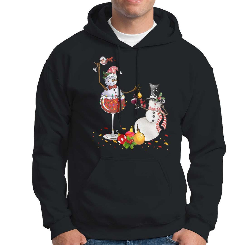 Christmas Hoodie Snowman Cheer Wine Beer Funny Xmas Drinking Party TS09 Black Print Your Wear