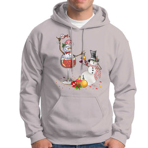 Christmas Hoodie Snowman Cheer Wine Beer Funny Xmas Drinking Party TS09 Ice Gray Print Your Wear