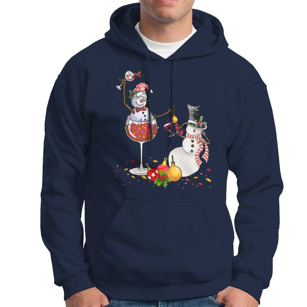 Christmas Hoodie Snowman Cheer Wine Beer Funny Xmas Drinking Party TS09 Navy Print Your Wear