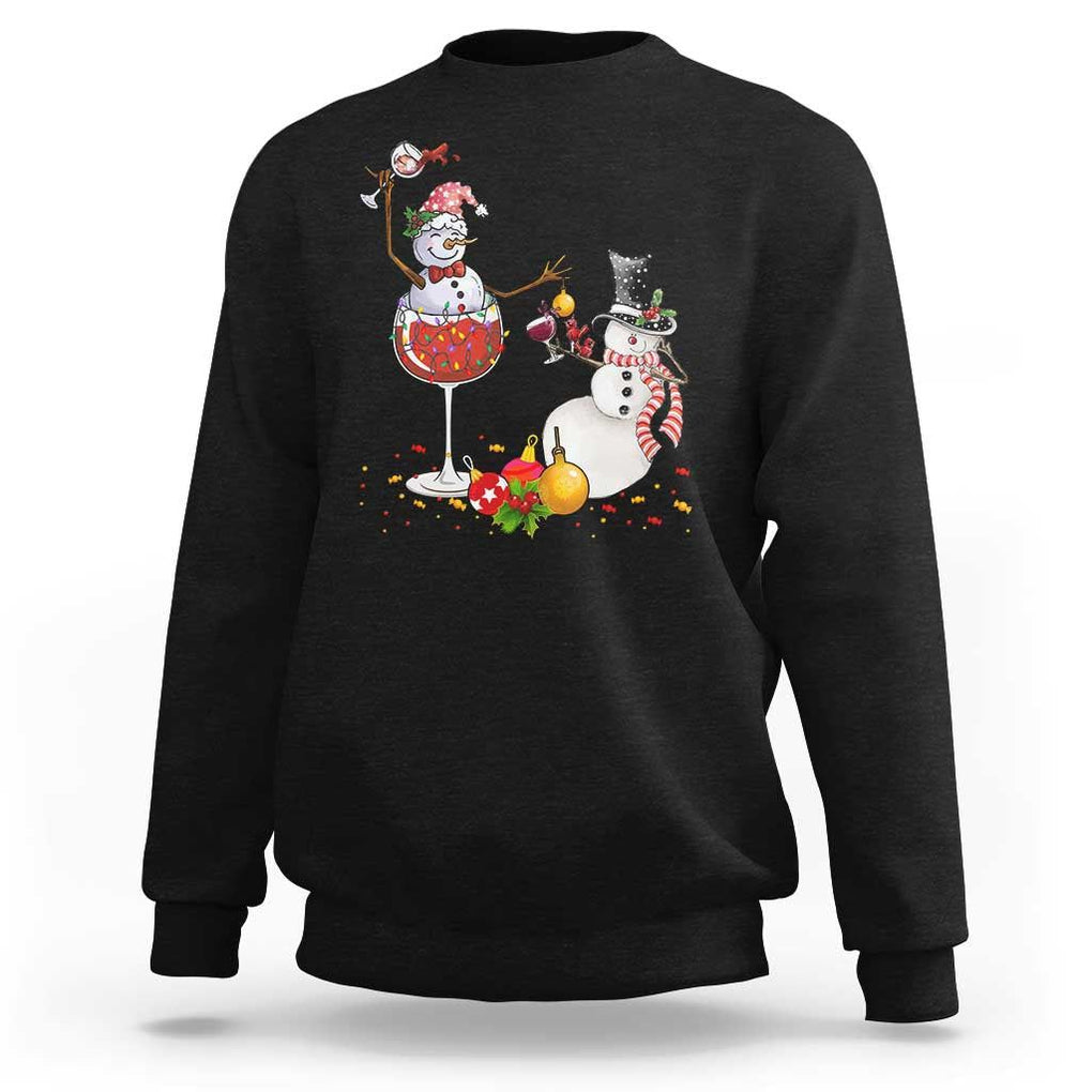 Christmas Sweatshirt Snowman Cheer Wine Beer Funny Xmas Drinking Party TS09 Black Print Your Wear