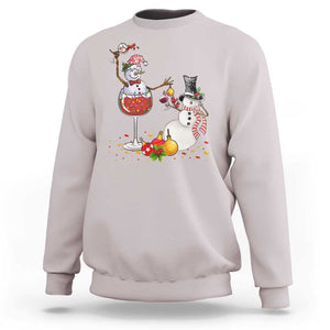 Christmas Sweatshirt Snowman Cheer Wine Beer Funny Xmas Drinking Party TS09 Ice Gray Print Your Wear
