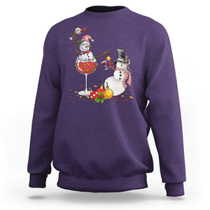 Christmas Sweatshirt Snowman Cheer Wine Beer Funny Xmas Drinking Party TS09 Purple Print Your Wear