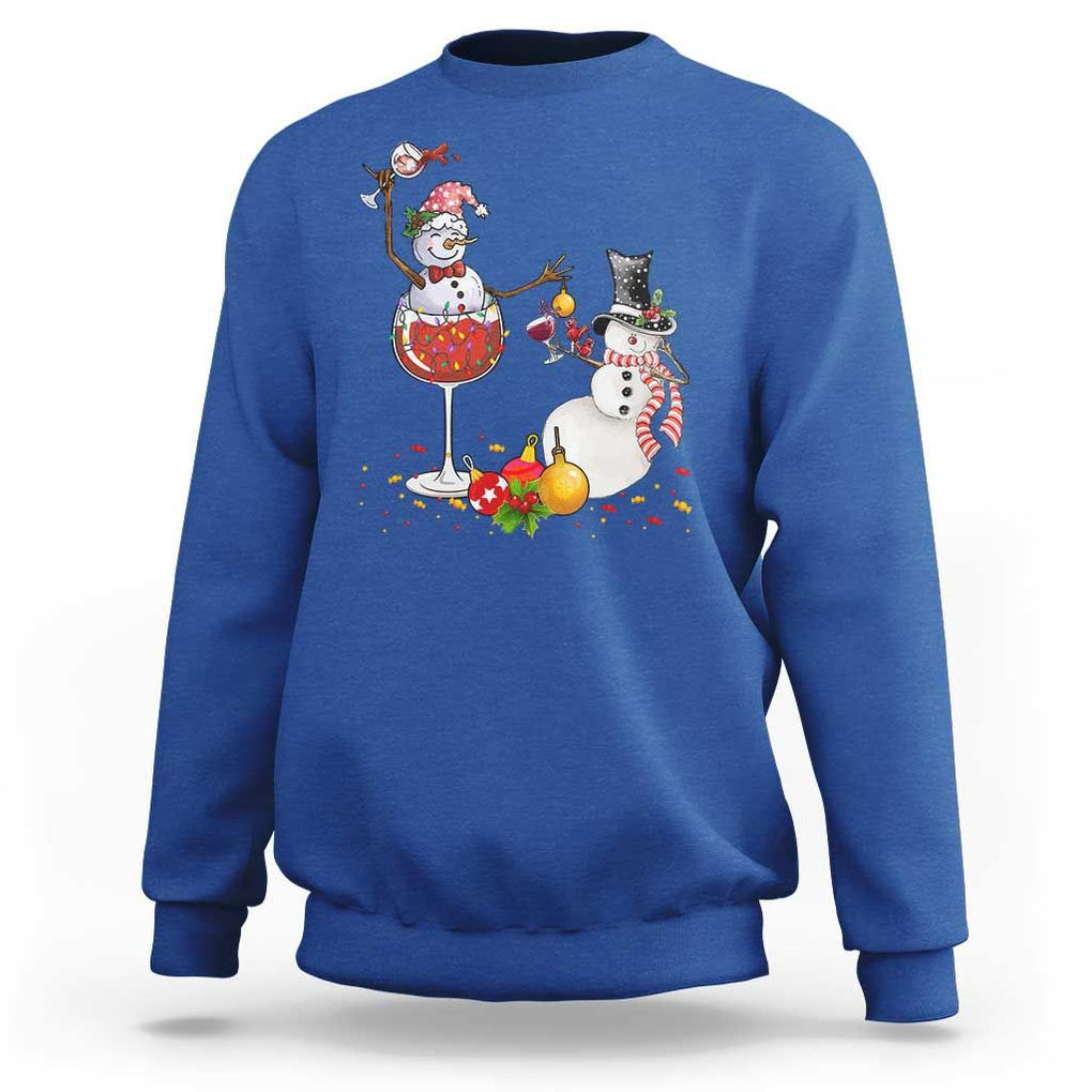 Christmas Sweatshirt Snowman Cheer Wine Beer Funny Xmas Drinking Party TS09 Royal Blue Print Your Wear