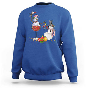 Christmas Sweatshirt Snowman Cheer Wine Beer Funny Xmas Drinking Party TS09 Royal Blue Print Your Wear