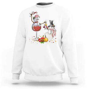 Christmas Sweatshirt Snowman Cheer Wine Beer Funny Xmas Drinking Party TS09 White Print Your Wear
