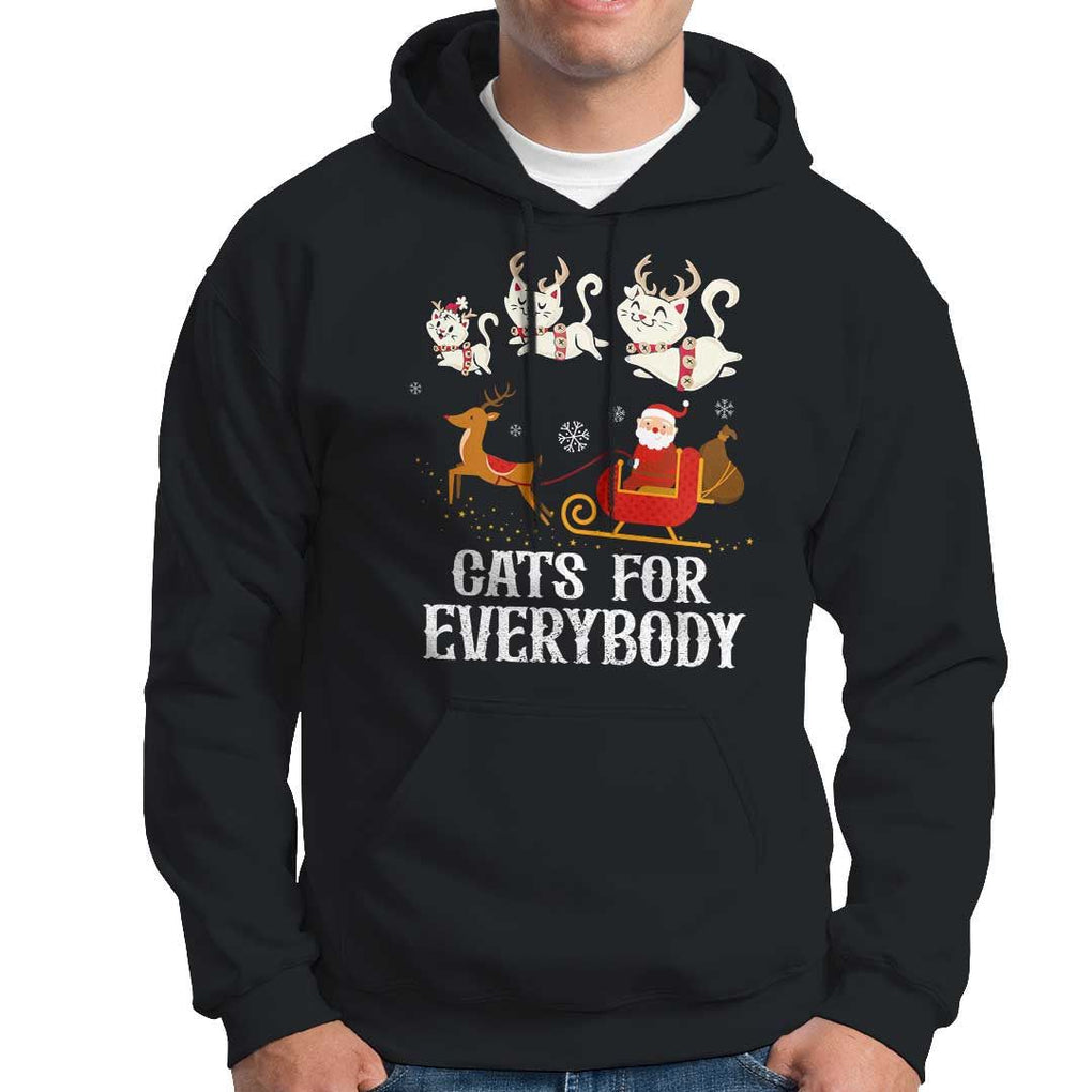Christmas Hoodie Cats For Everybody Santa Cat Reindeer Xmas TS09 Black Print Your Wear