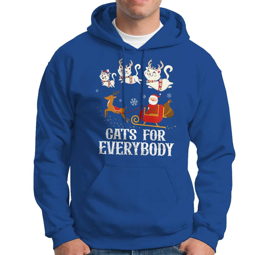 Christmas Hoodie Cats For Everybody Santa Cat Reindeer Xmas TS09 Royal Blue Print Your Wear