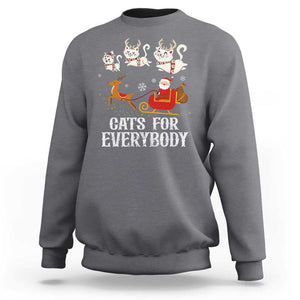 Christmas Sweatshirt Cats For Everybody Santa Cat Reindeer Xmas TS09 Charcoal Print Your Wear