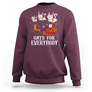 Christmas Sweatshirt Cats For Everybody Santa Cat Reindeer Xmas TS09 Maroon Print Your Wear