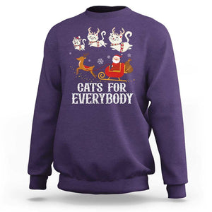 Christmas Sweatshirt Cats For Everybody Santa Cat Reindeer Xmas TS09 Purple Print Your Wear