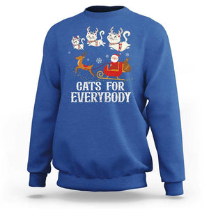 Christmas Sweatshirt Cats For Everybody Santa Cat Reindeer Xmas TS09 Royal Blue Print Your Wear