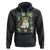 Kawaii Frog Cat in Frog Hat Retro 90s Cottagecore Aesthetic Hoodie TS09 Black Printyourwear