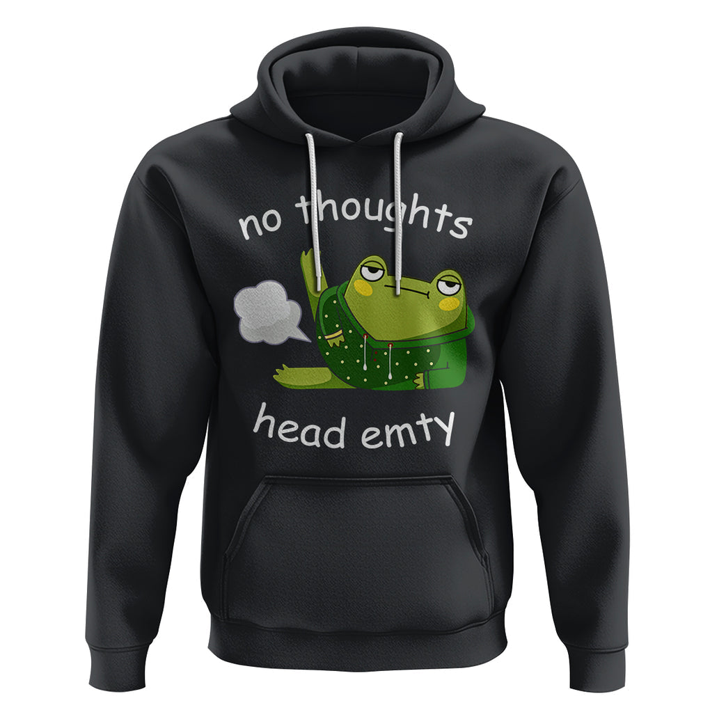 No Thoughts Head Empty Cute Frog Meme Blasting Fart Hoodie TS09 Black Printyourwear
