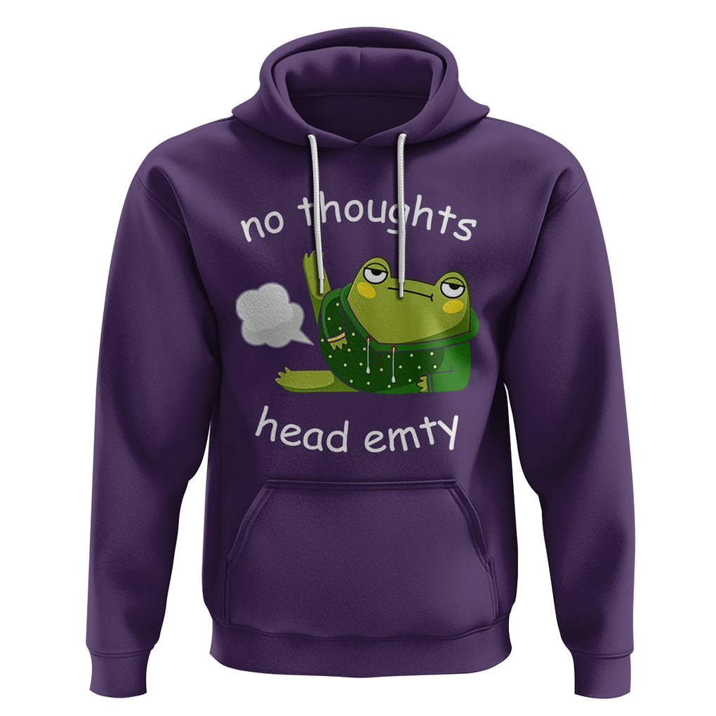 No Thoughts Head Empty Cute Frog Meme Blasting Fart Hoodie TS09 Purple Printyourwear