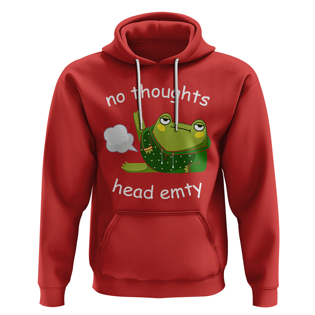 No Thoughts Head Empty Cute Frog Meme Blasting Fart Hoodie TS09 Red Printyourwear