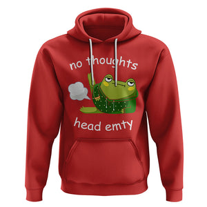 No Thoughts Head Empty Cute Frog Meme Blasting Fart Hoodie TS09 Red Printyourwear