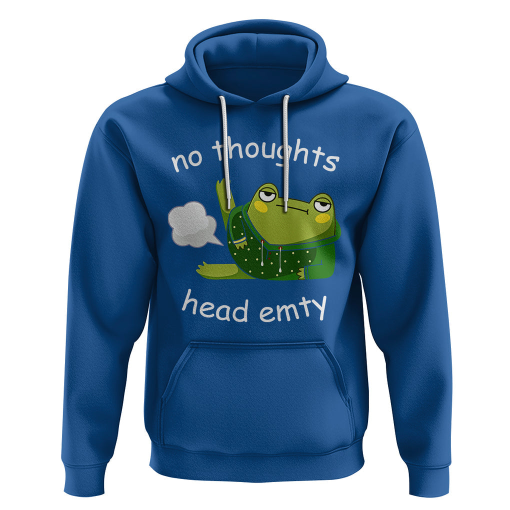 No Thoughts Head Empty Cute Frog Meme Blasting Fart Hoodie TS09 Royal Blue Printyourwear
