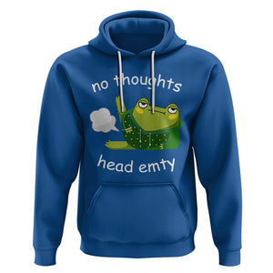 No Thoughts Head Empty Cute Frog Meme Blasting Fart Hoodie TS09 Royal Blue Printyourwear