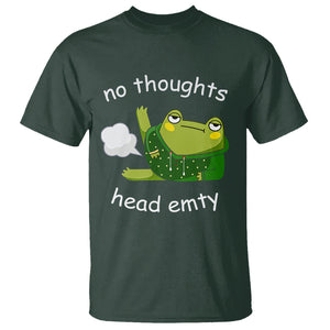 No Thoughts Head Empty Cute Frog Meme Blasting Fart T Shirt TS09 Dark Forest Green Printyourwear