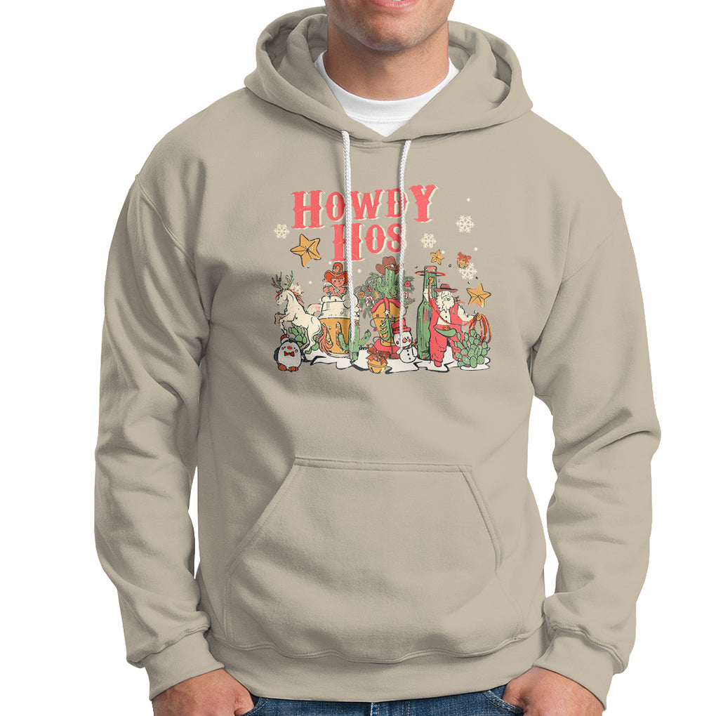 Howdy Hos Cowboy Vintage Western Christmas Hoodie TS09 Sand Printyourwear