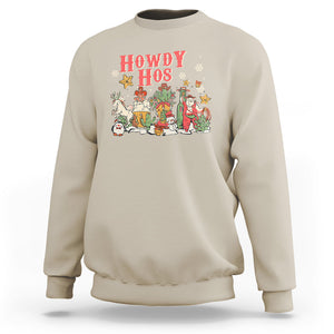 Howdy Hos Cowboy Vintage Western Christmas Sweatshirt TS09 Sand Printyourwear