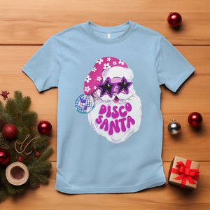 Funny Pink Santa Retro Groovy Funky Disco Christmas Cool Sunglass T Shirt TS09 Light Blue Printyourwear