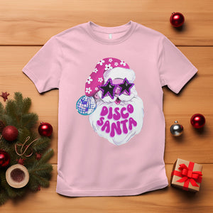 Funny Pink Santa Retro Groovy Funky Disco Christmas Cool Sunglass T Shirt TS09 Light Pink Printyourwear