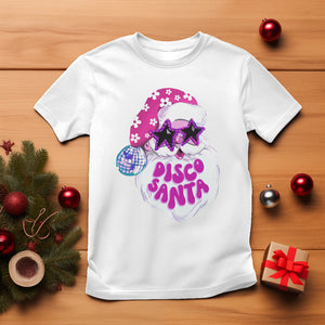 Funny Pink Santa Retro Groovy Funky Disco Christmas Cool Sunglass T Shirt TS09 White Printyourwear