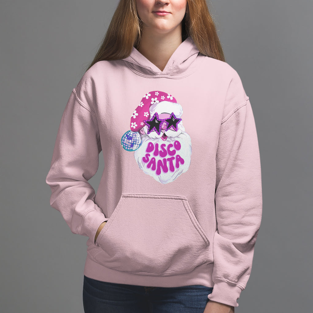 Funny Pink Santa Retro Groovy Funky Disco Christmas Cool Sunglass Hoodie TS09 Light Pink Printyourwear