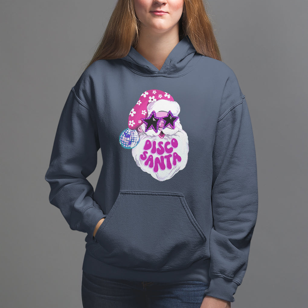 Funny Pink Santa Retro Groovy Funky Disco Christmas Cool Sunglass Hoodie TS09 Navy Printyourwear
