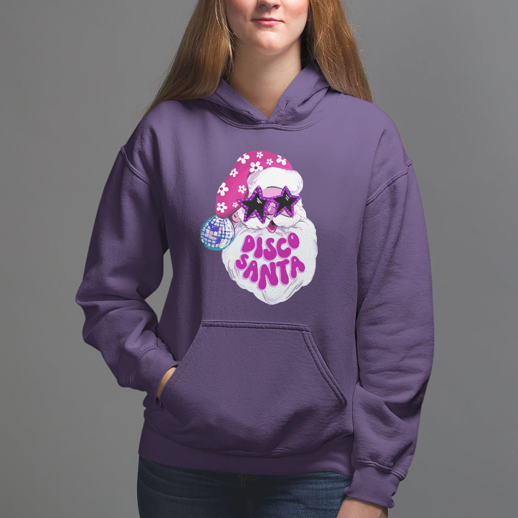 Funny Pink Santa Retro Groovy Funky Disco Christmas Cool Sunglass Hoodie TS09 Purple Printyourwear