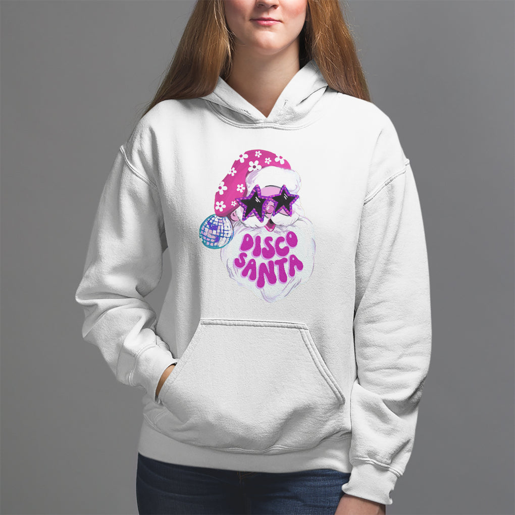 Funny Pink Santa Retro Groovy Funky Disco Christmas Cool Sunglass Hoodie TS09 White Printyourwear