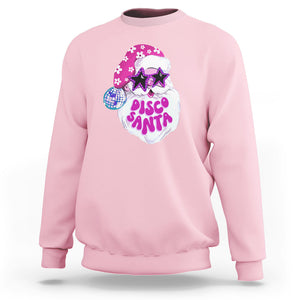 Funny Pink Santa Retro Groovy Funky Disco Christmas Cool Sunglass Sweatshirt TS09 Light Pink Printyourwear