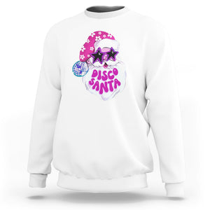 Funny Pink Santa Retro Groovy Funky Disco Christmas Cool Sunglass Sweatshirt TS09 White Printyourwear
