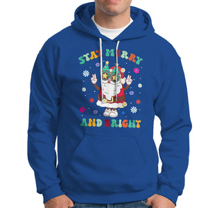 Stay Marry and bright Groovy Christmas Hippie Santa Clause Hoodie TS09 Royal Blue Printyourwear