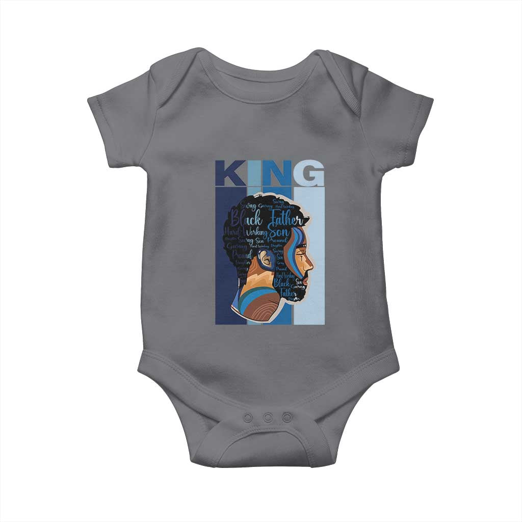 African American Dad Baby Onesie Black History King Melanin Father Pride TS09 Charcoal Print Your Wear