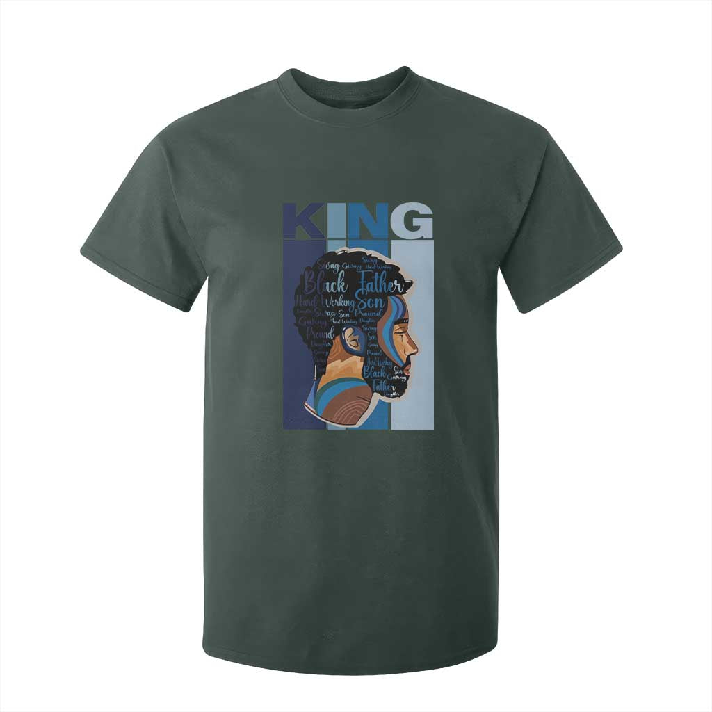African American Dad T Shirt For Kid Black History King Melanin Father Pride TS09 Dark Forest Green Print Your Wear