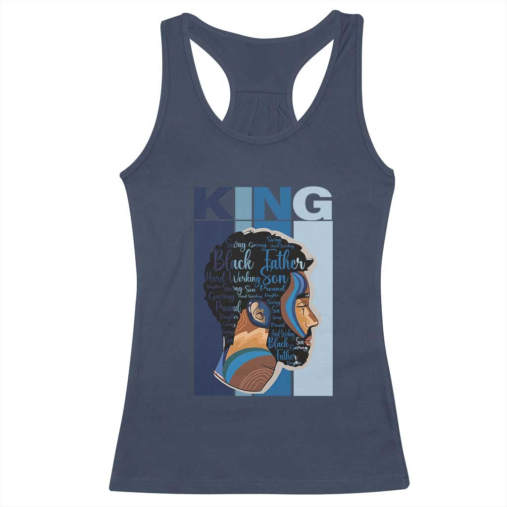 African American Dad Racerback Tank Top Black History King Melanin Father Pride TS09 Navy Print Your Wear