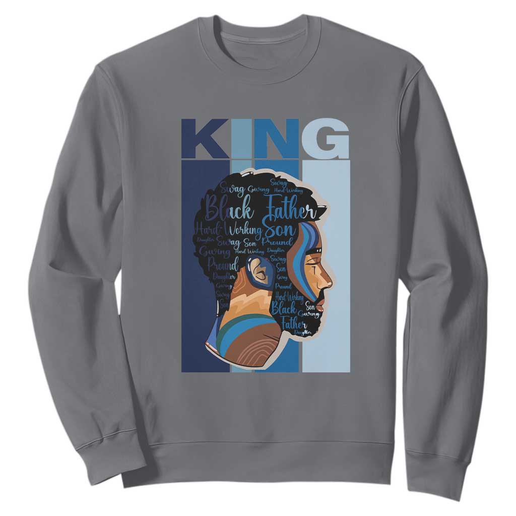 Black History King Father Melanin African American Dad Sweatshirt TS09 Charcoal Printyourwear