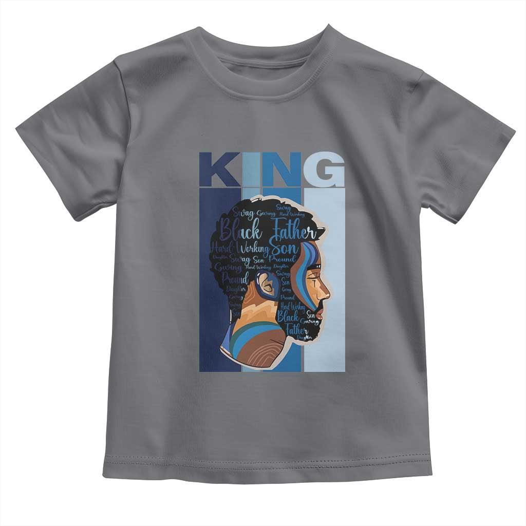 African American Dad Toddler T Shirt Black History King Melanin Father Pride TS09 Charcoal Print Your Wear