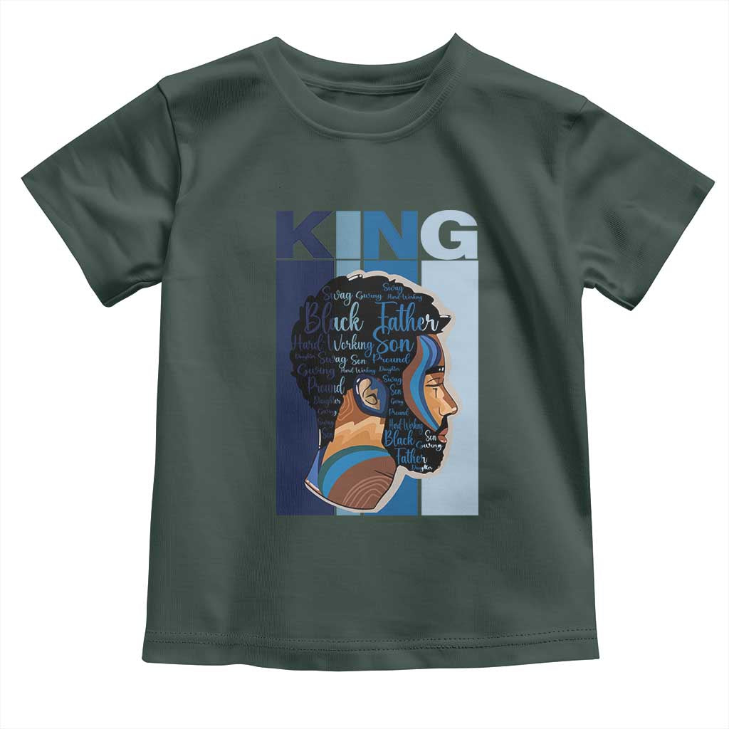 African American Dad Toddler T Shirt Black History King Melanin Father Pride TS09 Dark Forest Green Print Your Wear