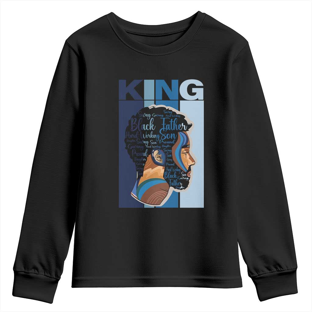 African American Dad Youth Sweatshirt Black History King Melanin Father Pride TS09 Black Print Your Wear