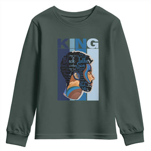 African American Dad Youth Sweatshirt Black History King Melanin Father Pride TS09 Dark Forest Green Print Your Wear