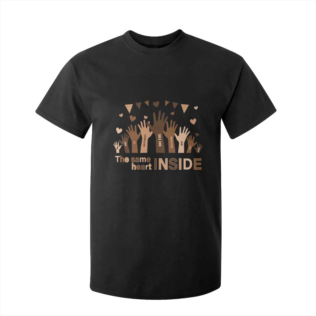 Black History Month T Shirt For Kid We Can Be Different On The Outside But We Have The Same Heart TS09 Black Print Your Wear