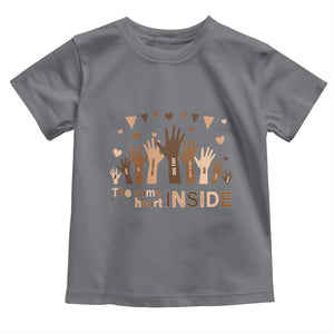 Black History Month Toddler T Shirt We Can Be Different On The Outside But We Have The Same Heart TS09 Charcoal Print Your Wear