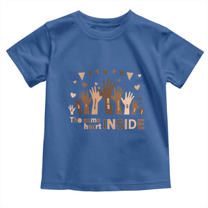 Black History Month Toddler T Shirt We Can Be Different On The Outside But We Have The Same Heart TS09 Royal Blue Print Your Wear